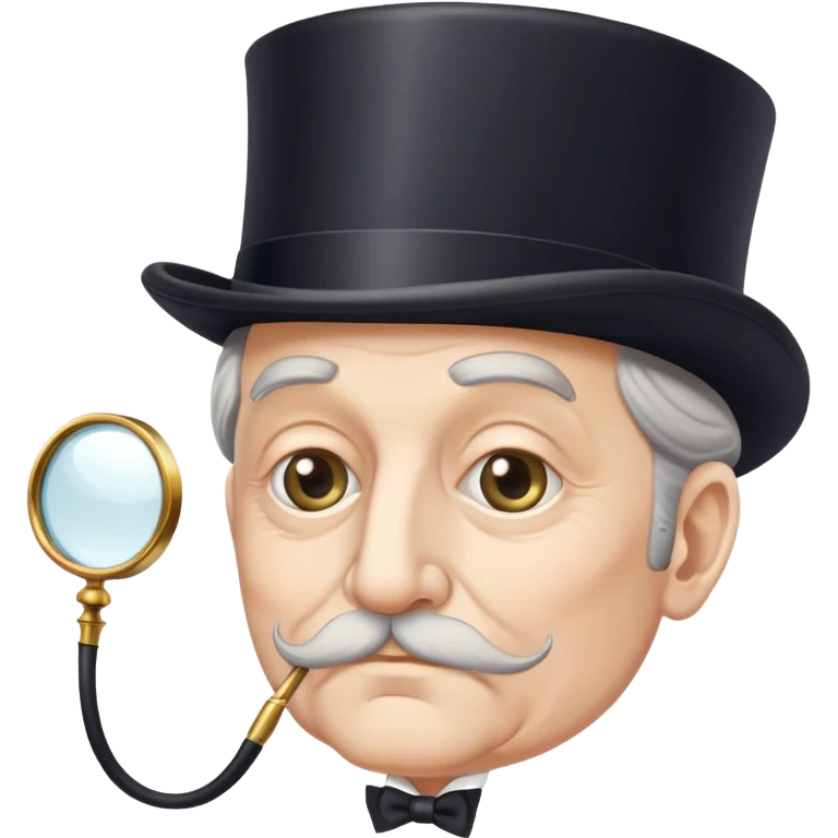 old elegant Victorian man with monocle and top hat emoji