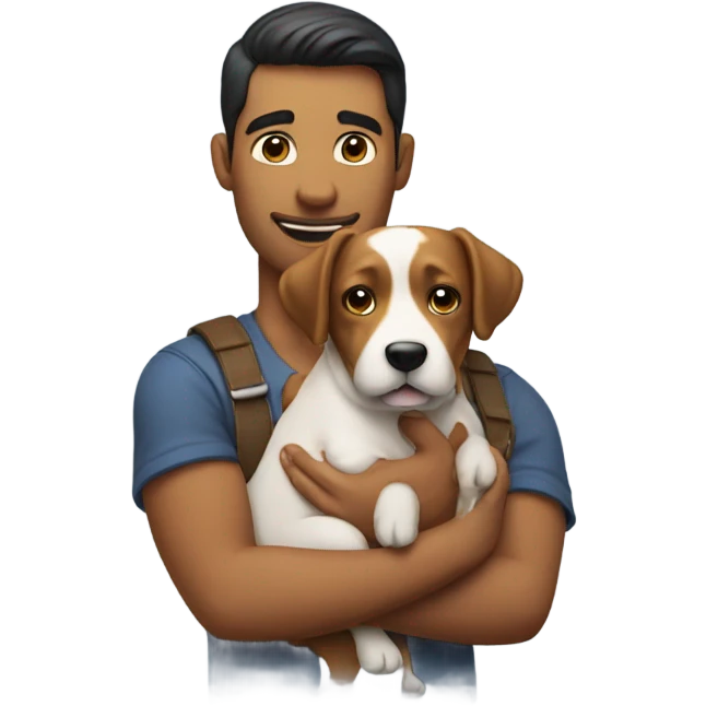 Guy holding dog emoji