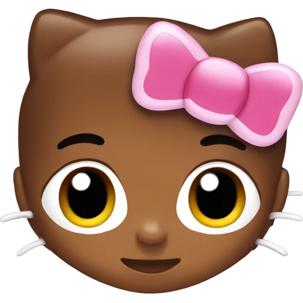 brown skin hello kitty wit a mouth emoji