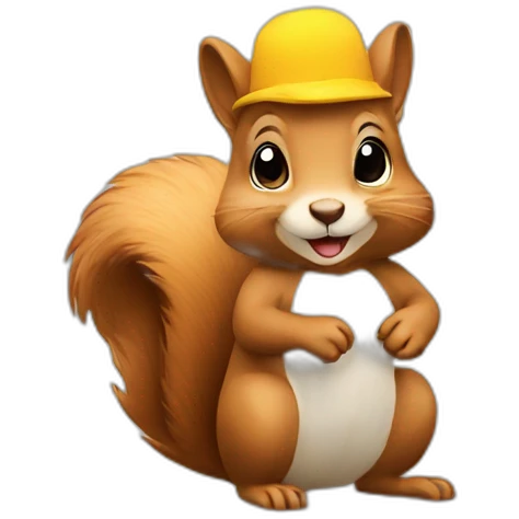squirrel with a yellow maple leaf emoji