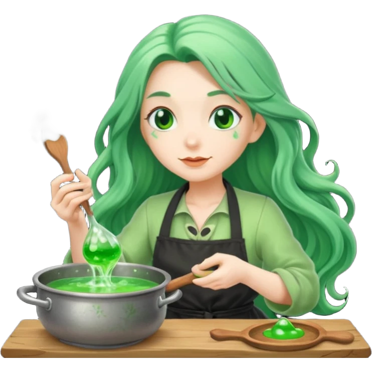 green witch cooking potion emoji