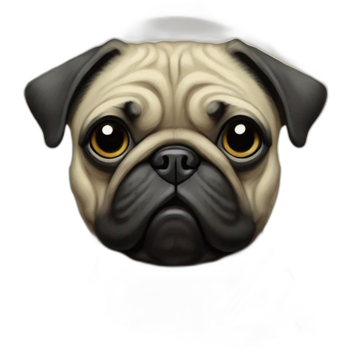 A cyberpunk pug in Art Nouveau style during 1910 emoji