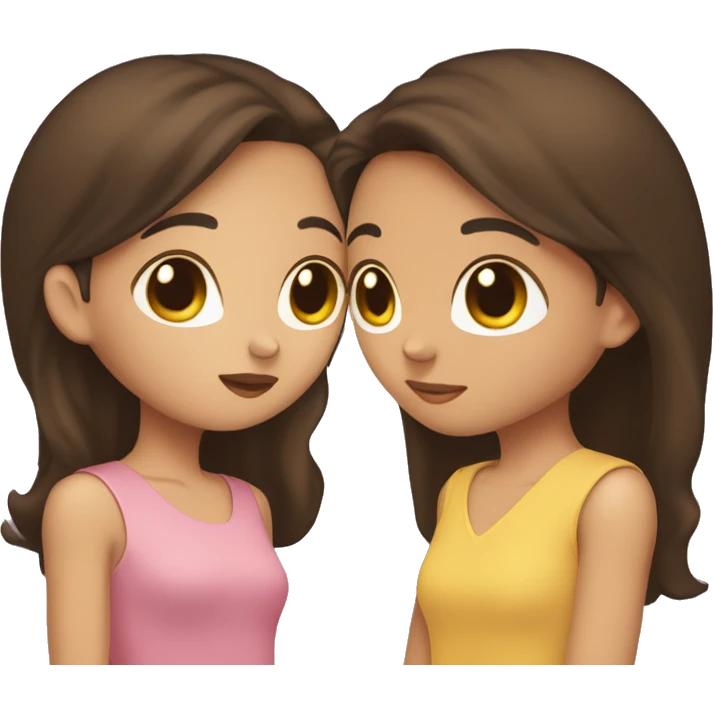 brown-eyed brunette kisses a brunette emoji