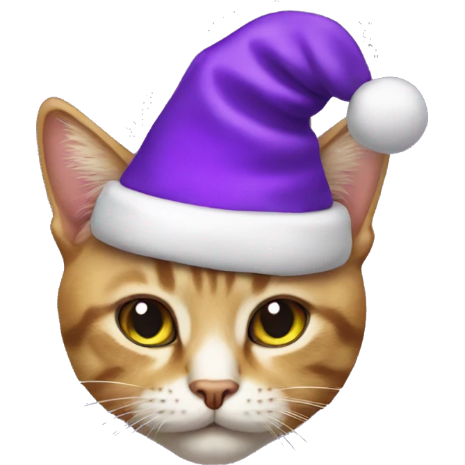 Cat with purple Santa hat emoji