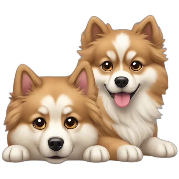 pomsky-dog-and-cocker-dog-friends emoji