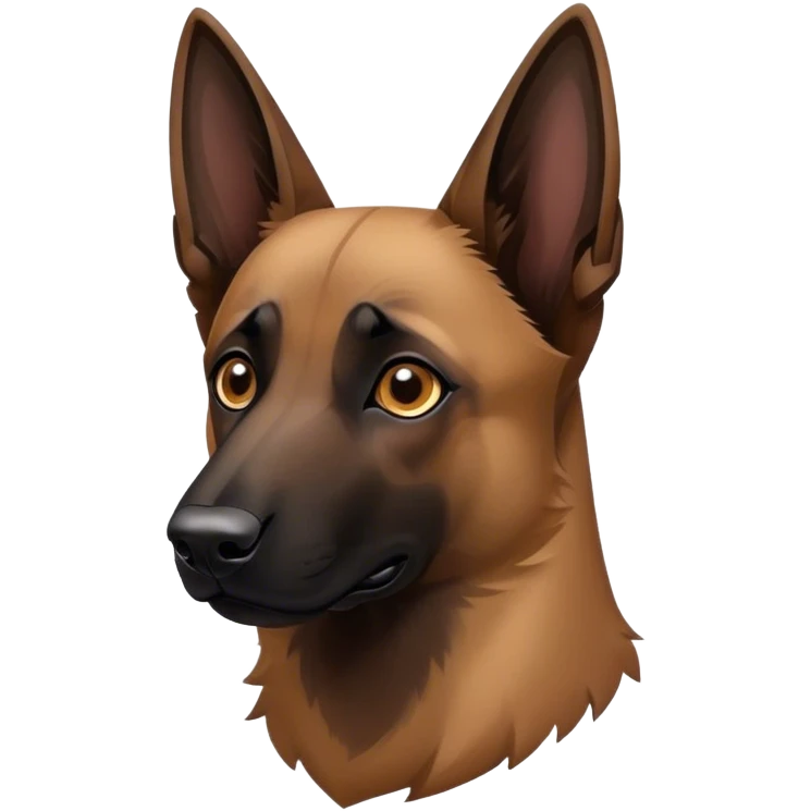 Malinois couleur marron foncé et noir   emoji