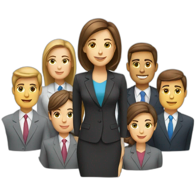 female life insurance advisor with business people emoji