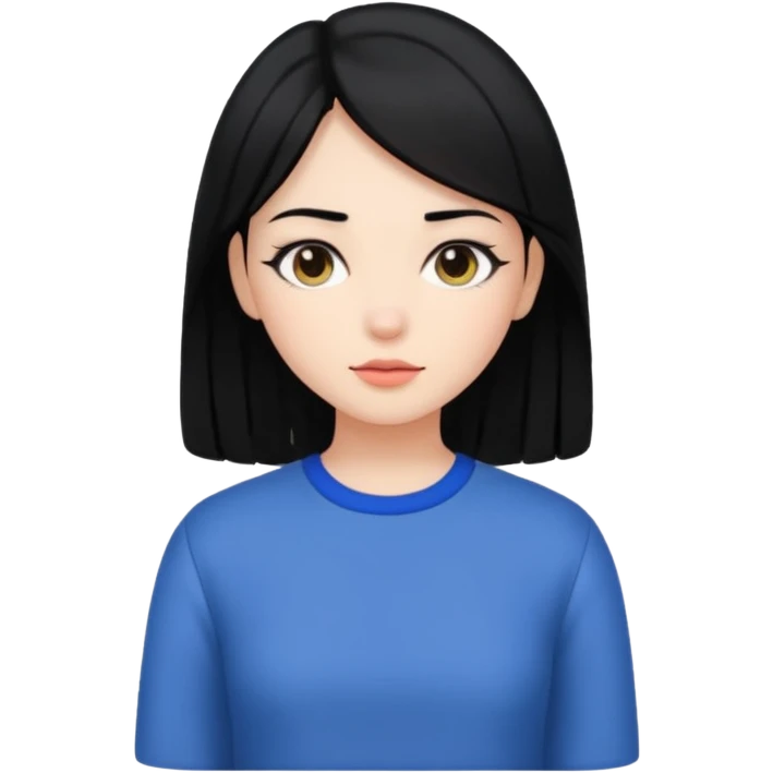 Girl WITH black Longinos hair and aesthetic clothes emoji