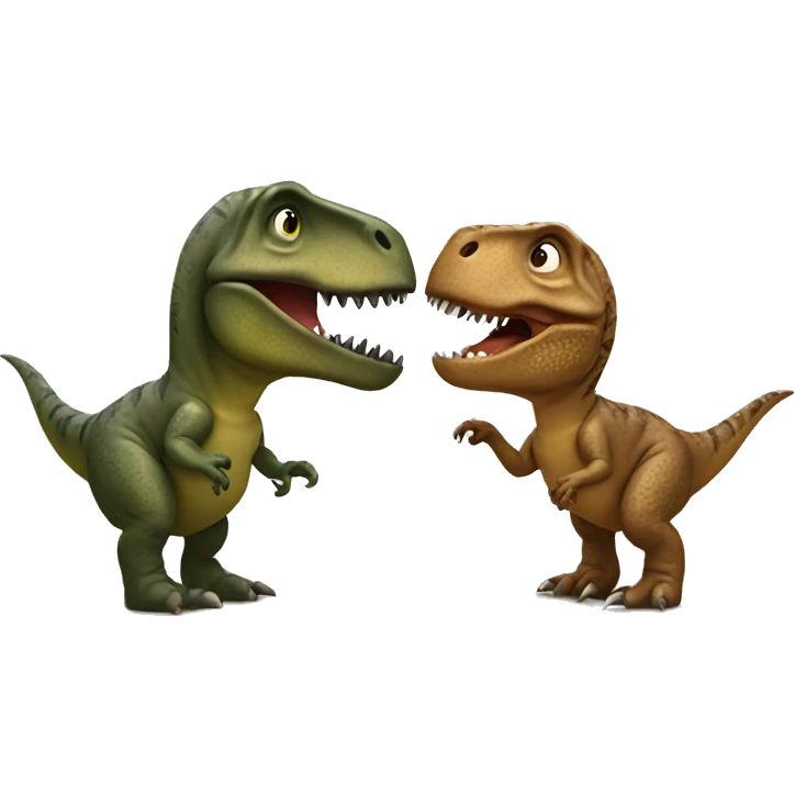 Trex kissing another trex emoji