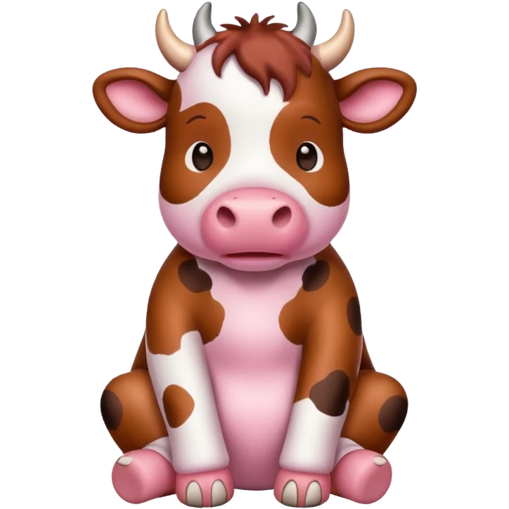 pink cow sitting emoji