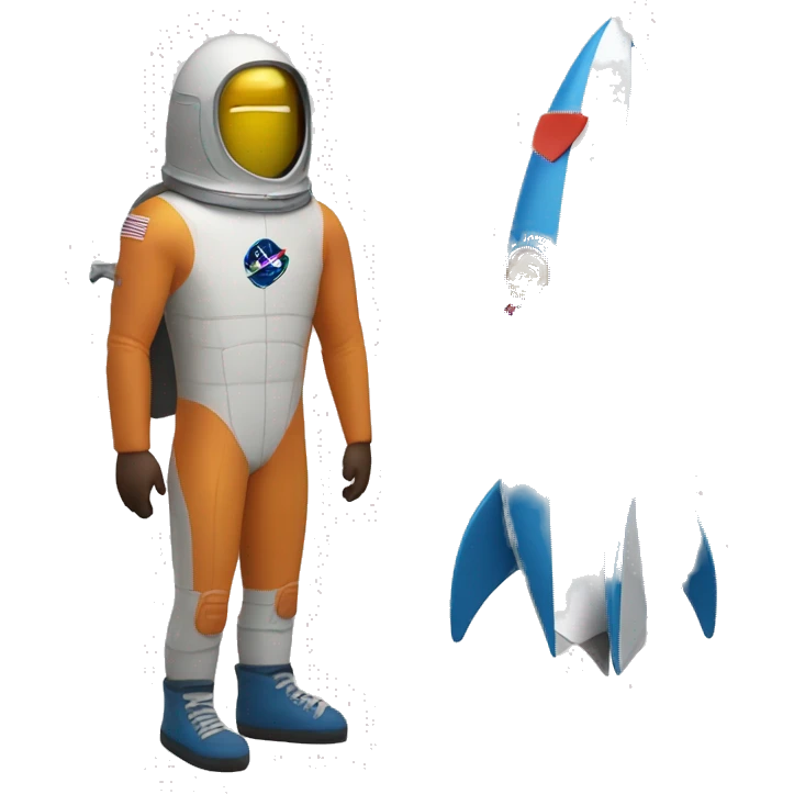 Rocket with Surfer Man emoji