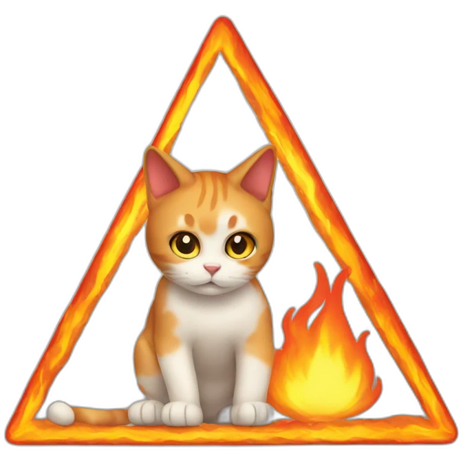 fire triangle cat emoji