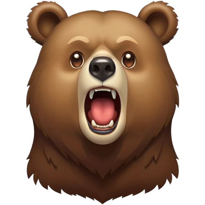 Bear with huge mouth open in shock emoji