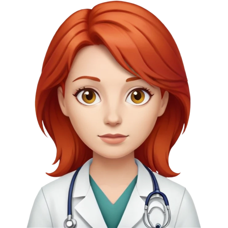 female doctor with red hair emoji