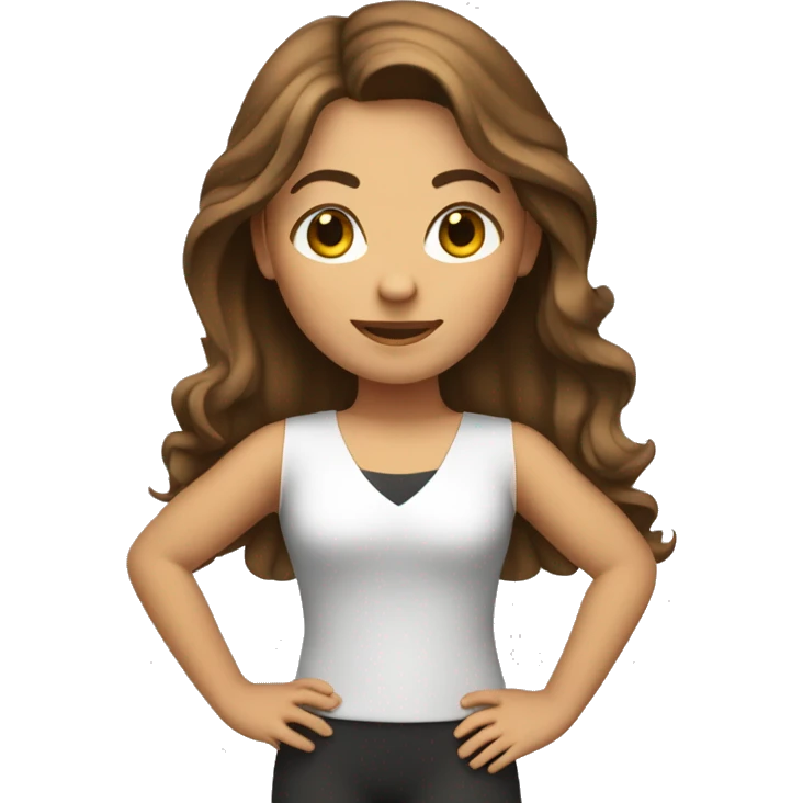 Dance teacher, long brown-haired girl  emoji