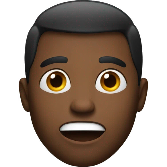 Surprised American Man not black emoji