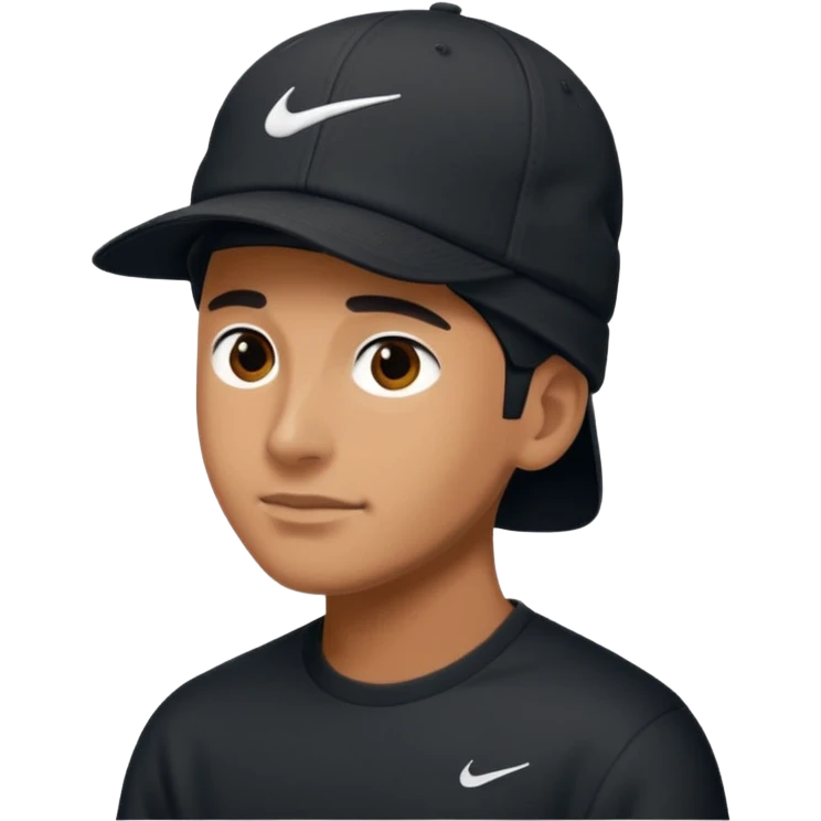Guy wearing a black Nike hat backwards  emoji