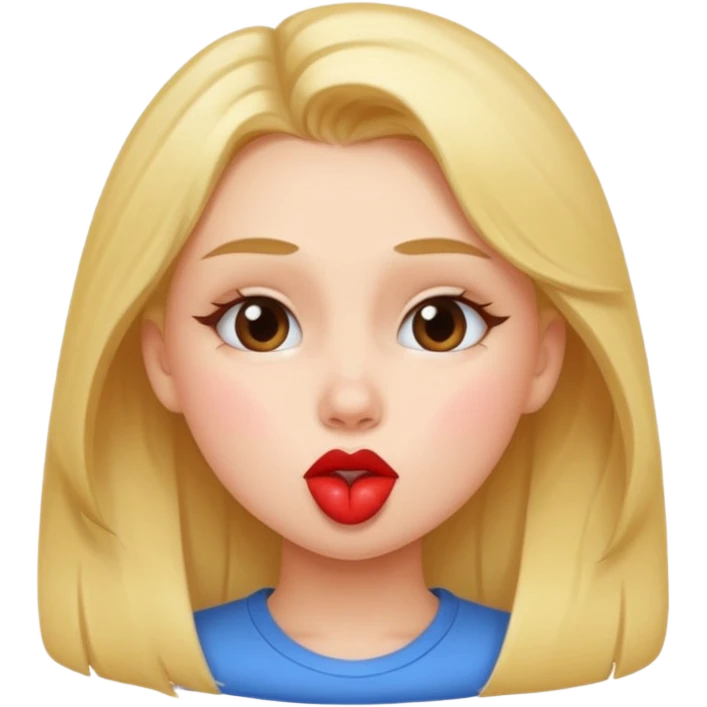 a girl doing kiss face emoji