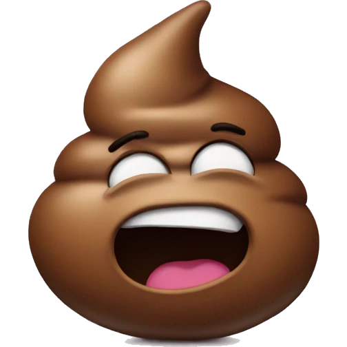 Poop with mad face emoji