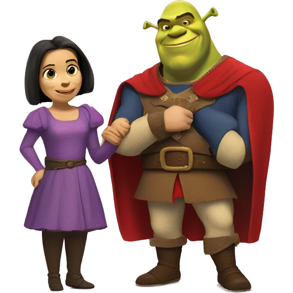 Shrek and Lord Farquaad holding hands emoji
