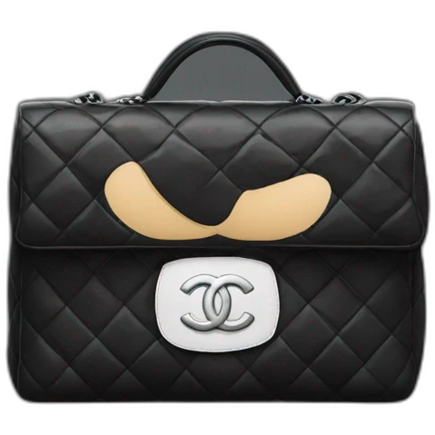 man wearing black classic chanel bag emoji