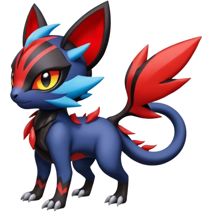 Colorful Cool Badass  Meloetta-Litten-Noibat-Guilmon-Darkrai-Pokémon-Fakémon-fusion-hybrid-creature emoji