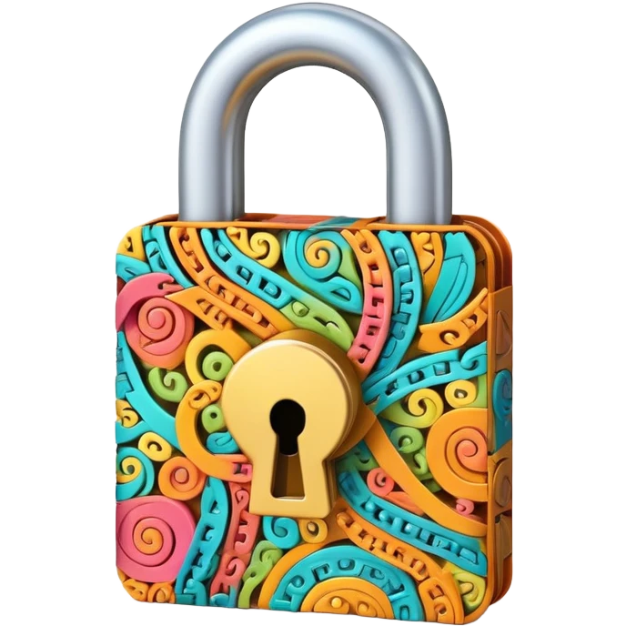 Paper padlock, a lock made out of folded paper emoji
