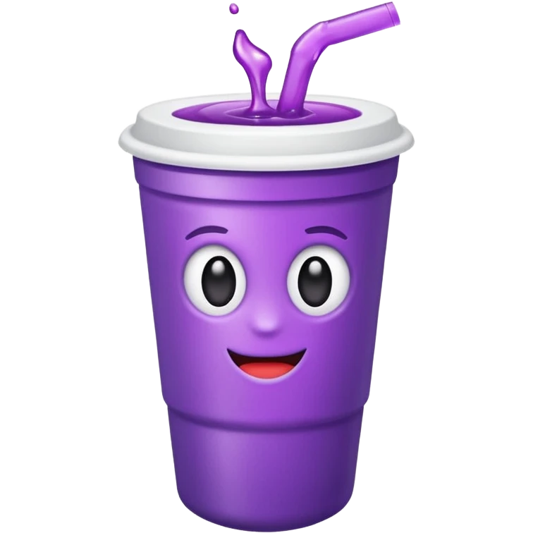 ios styrofoam cup.  purple liquid inside (no straw) (no face) emoji