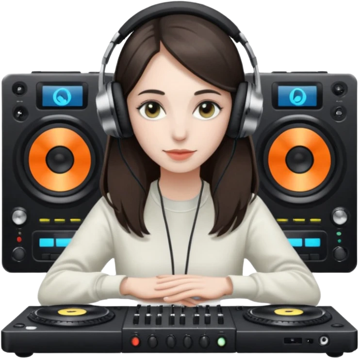 Amelie Lens with DJ table emoji