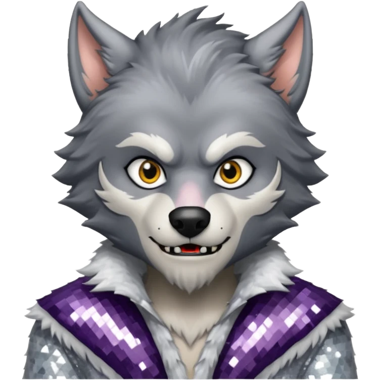 The Werewolf with white sequin outfit emoji
