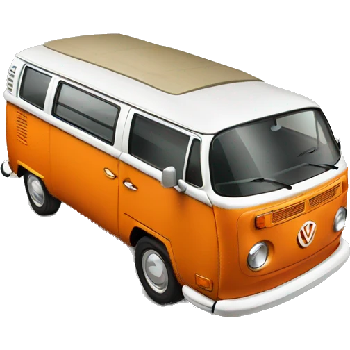 Orange vw camper can emoji