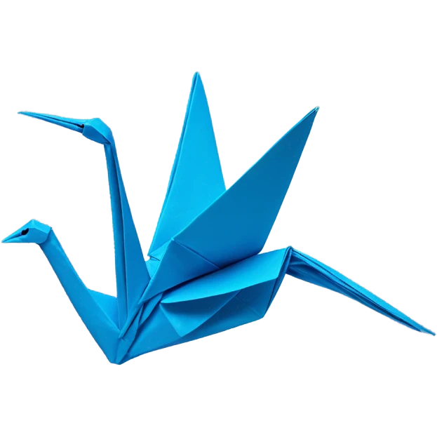 Origami crane blue emoji
