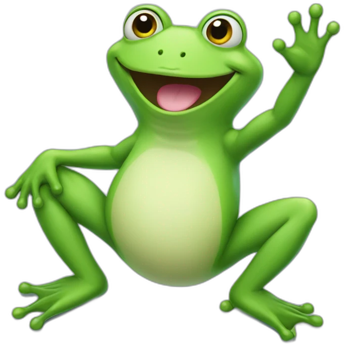 Happy Frog Waving Hi emoji