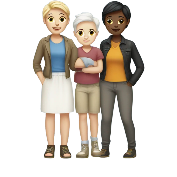 white lesbian family  emoji
