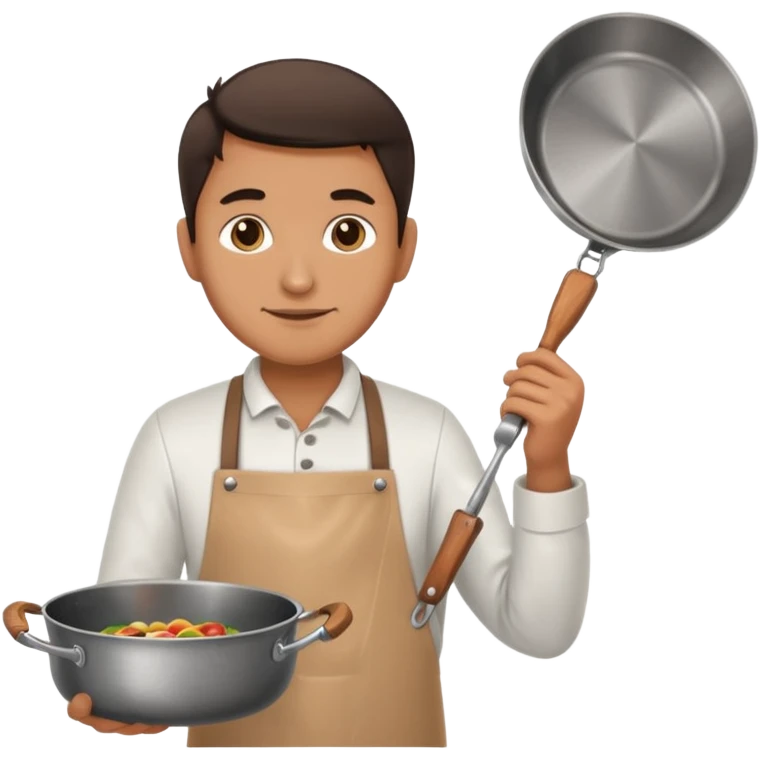 man holding cooking pan emoji