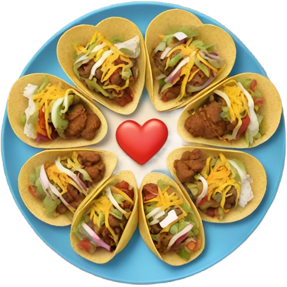 A heart platter of tacos  emoji
