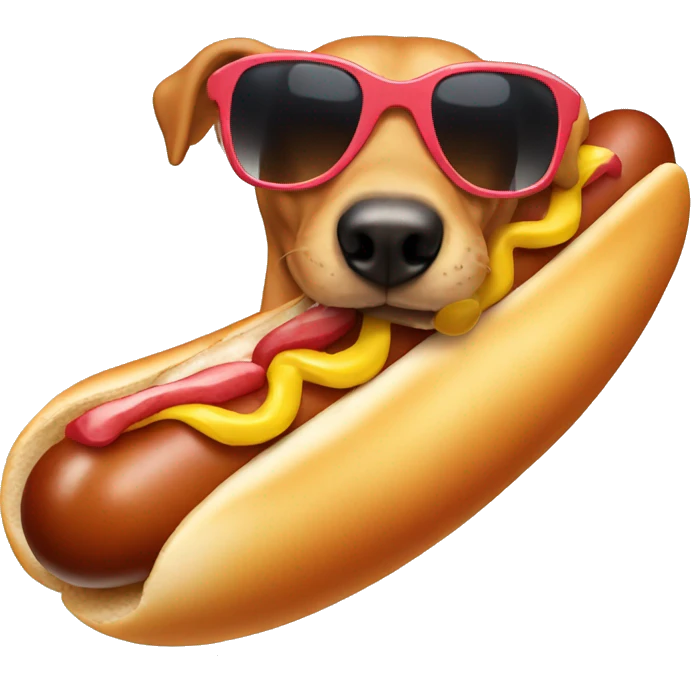 Hot dog with sunglasses  emoji