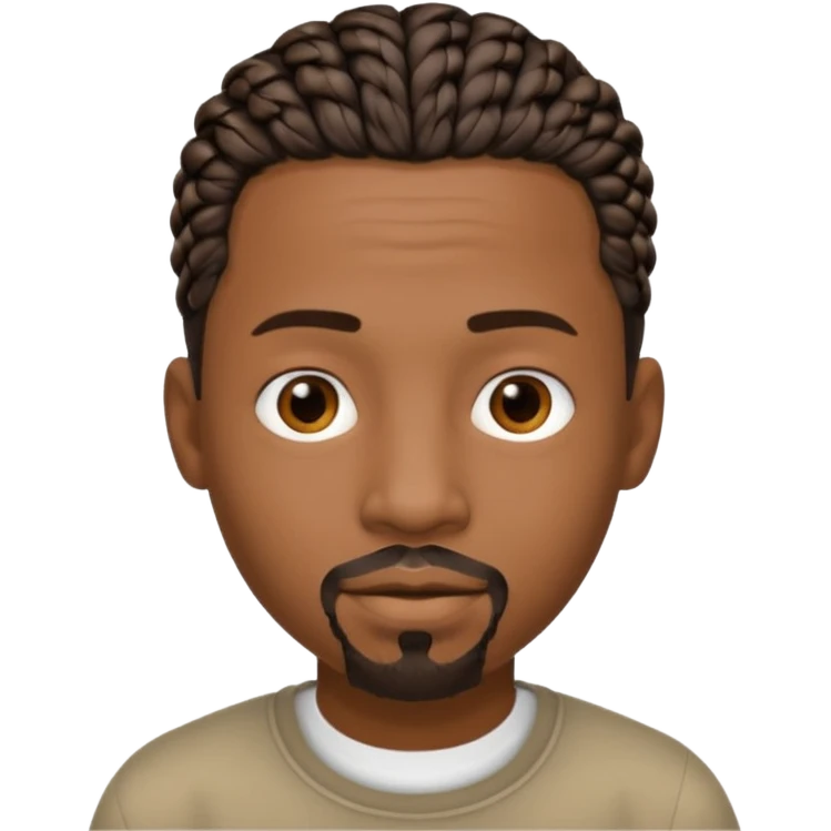 Hazme un emoji de un hombre negro con trenzas cortas (pero no mucho) y una pequeña perilla sin bigote emoji