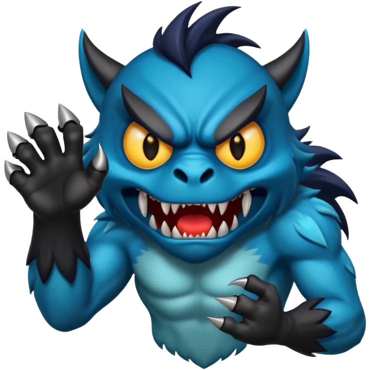 Scary monster black arm emoji