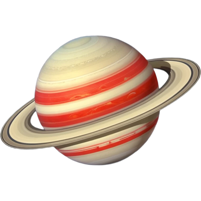 planet Saturn with red strips emoji
