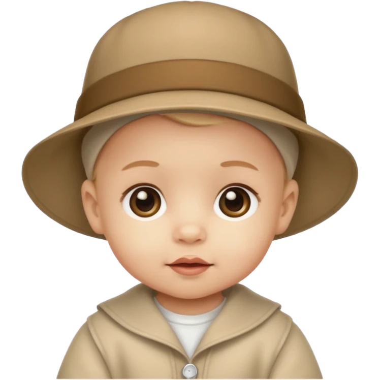 baby unique looking with hat emoji