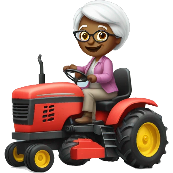 Grandma on tractor  emoji