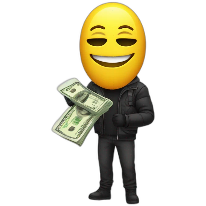 hacker with money emoji