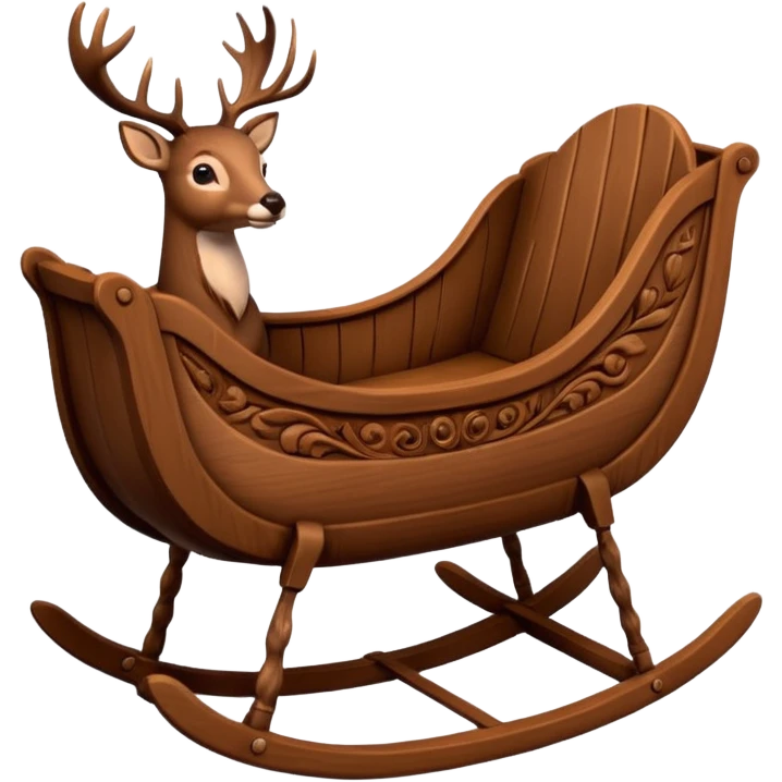 noel wood cradle with deer emoji