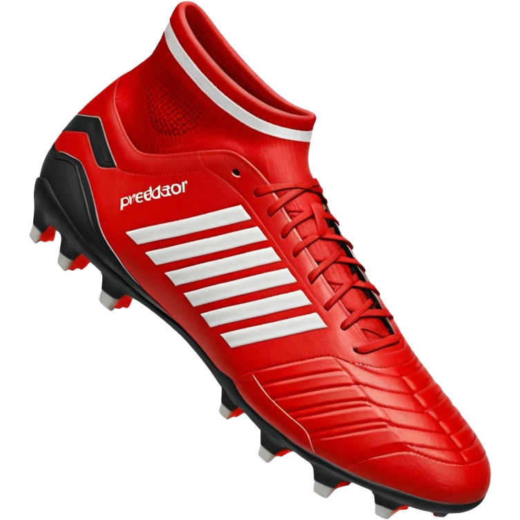 red Adidas Predator football boot with 3 white stripes emoji