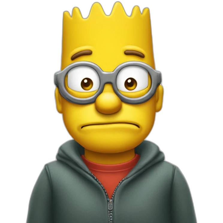 hans moleman dressed as bart simpson emoji
