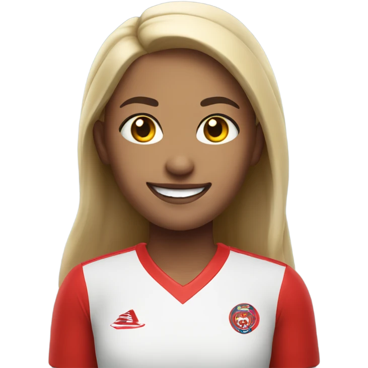 smiling girl in red jersey emoji