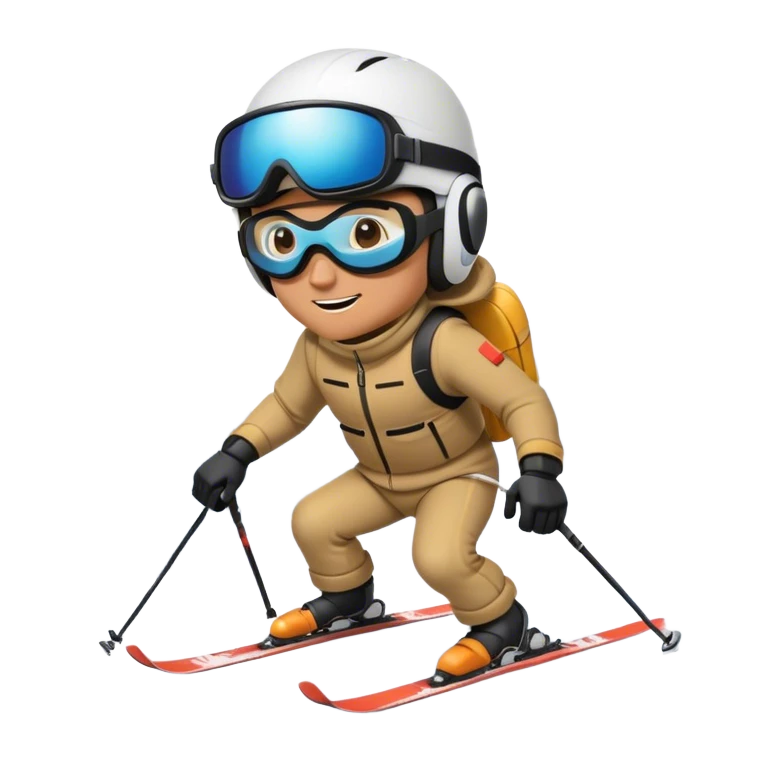Man skiing with Music emoji