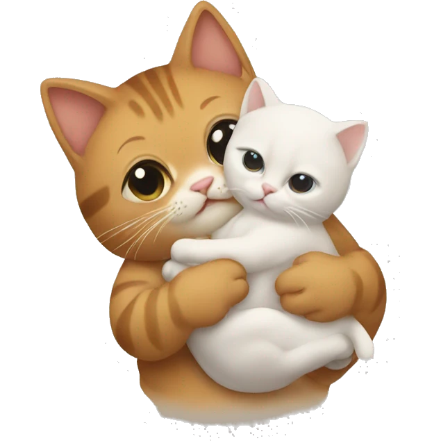 A cat holding a baby emoji