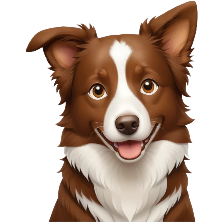 happy Brown Border Collie sitting emoji